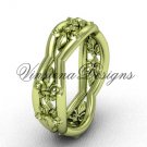 14kt yellow gold Fleur de Lis wedding band VD10032
