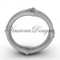 Platinum Fleur de Lis,matte finish wedding band VD10031