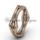14kt rose gold Fleur de Lis wedding band VD10031