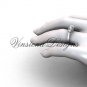 Platinum Three stone engagement ring, "Forever One" Moissanite VD10019