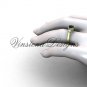 14kt yellow gold Three stone engagement ring, Black Diamond VD10019