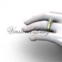 14kt yellow gold Three stone engagement ring, "Forever One" Moissanite VD10019
