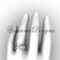 14kt yellow gold Three stone engagement ring, "Forever One" Moissanite VD10019