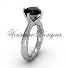 14kt white gold engagement ring,wedding ring Black Diamond VD10020