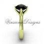 14kt yellow gold engagement ring,wedding ring Black Diamond VD10020