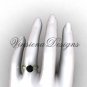 14kt yellow gold engagement ring,wedding ring Black Diamond VD10020