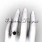 14kt rose gold engagement ring,wedding ring Black Diamond VD10020
