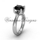 14kt white gold engagement ring,Black Diamond VD10021