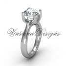 Platinum engagement ring, "Forever One" Moissanite VD10021