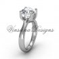 Platinum engagement ring, "Forever One" Moissanite VD10021