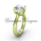 14k yellow gold engagement ring, "Forever One" Moissanite VD10021