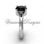 14kt white gold engagement ring,Black Diamond VD10021