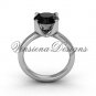 14kt white gold engagement ring,Black Diamond VD10021