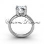 Platinum engagement ring, "Forever One" Moissanite VD10021