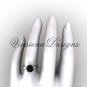 Platinum engagement ring,Black Diamond VD10021