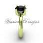 14kt yellow gold engagement ring,Black Diamond VD10021