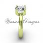 14k yellow gold engagement ring, "Forever One" Moissanite VD10021