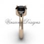 14kt rose gold engagement ring,Black Diamond VD10021