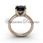 14kt rose gold engagement ring,Black Diamond VD10021