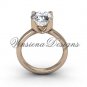 14k rose gold engagement ring, "Forever One" Moissanite VD10021
