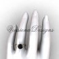 14kt rose gold engagement ring,Black Diamond VD10021