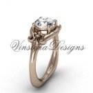14kt rose gold Fleur de Lis engagement ring VD10022
