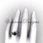 Platinum Fleur de Lis engagement ring,Black Diamond VD10022
