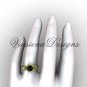 14kt yellow gold Fleur de Lis engagement ring,Black Diamond VD10022