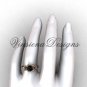 14kt rose gold Fleur de Lis engagement ring,Black Diamond VD10022