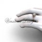 14kt rose gold Fleur de Lis engagement ring,"Forever One" Moissanite VD10022