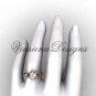 14kt rose gold Fleur de Lis engagement ring,"Forever One" Moissanite VD10022