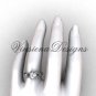 Platinum Fleur de Lis engagement ring, "Forever One" Moissanite VD10022