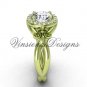 14kt yellow gold diamond Fleur de Lis engagement ring VD10023