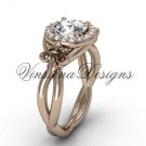 14kt rose gold diamond Fleur de Lis engagement ring VD10023