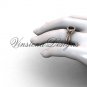 14kt rose gold diamond Fleur de Lis engagement ring,Black Diamond VD10023
