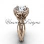 14kt rose gold diamond Fleur de Lis engagement ring VD10023