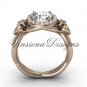 14kt rose gold diamond Fleur de Lis engagement ring VD10023