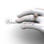 14kt rose gold diamond Fleur de Lis engagement ring VD10023