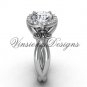 Platinum diamond Fleur de Lis engagement ring VD10023
