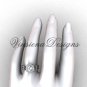 14kt white gold diamond Fleur de Lis engagement ring, "Forever One" Moissanite VD10023