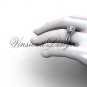 14kt white gold diamond Fleur de Lis engagement ring VD10023