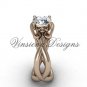14kt rose gold Fleur de Lis engagement ring VD10024