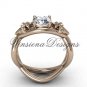 14kt rose gold Fleur de Lis engagement ring VD10024