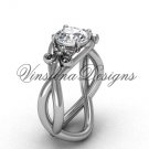 14kt white gold Fleur de Lis engagement ring VD10024
