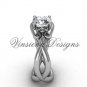 14kt white gold Fleur de Lis engagement ring VD10024