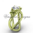14kt yellow gold Fleur de Lis engagement ring,"Forever One" Moissanite VD10024 14kt yellow gold Fleur de Lis engagement ring,"Forever One" Moissanite VD10024