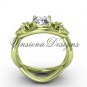 14kt yellow gold Fleur de Lis engagement ring,"Forever One" Moissanite VD10024