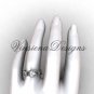 14kt white gold Fleur de Lis engagement ring,"Forever One" Moissanite VD10024