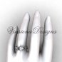 Platinum Fleur de Lis engagement ring, "Forever One" Moissanite VD10024