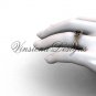 14kt rose gold Fleur de Lis engagement ring,Black Diamond VD10024